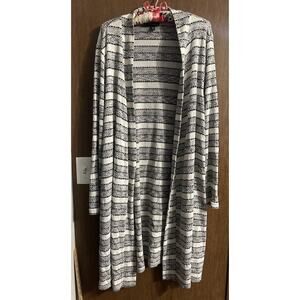 Lane Bryant long sleeve plus size stripped duster cardigan sz 18/20 SOFT gray